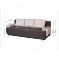 Canapea Extensibila Roma Dark Chocolate Beige Flower 205x90x86 cm + lada de depozitare