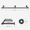 Suport pentru umerase cu montare pe perete Songmics, max 68 kg, 170 x 30 x 1 cm, otel, negru
