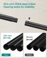 Suport mobil pentru umerase cu doua bare Songmics, 103.5x52.5x155 cm, otel, negru