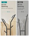 Suport mobil pentru umerase cu doua bare Songmics, 103.5x52.5x155 cm, otel, negru