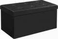 Bancheta cu spatiu pentru depozitare Songmics, 76 x 38 x 38 cm, 80 L, imitatie de piele, negru