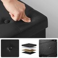 Bancheta cu spatiu pentru depozitare Songmics, 76 x 38 x 38 cm, 80 L, imitatie de piele, negru