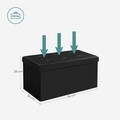 Bancheta cu spatiu pentru depozitare Songmics, 76 x 38 x 38 cm, 80 L, imitatie de piele, negru