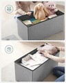 Bancheta cu spatiu pentru depozitare Ottoman, Songmics, 76 x 38 x 38 cm, pliabila, imitatie in/MDF, gri