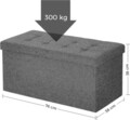 Bancheta cu spatiu pentru depozitare Ottoman Dark, Songmics, 76 x 38 x 38 cm, pliabila, imitatie in/MDF, gri inchis