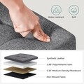 Bancheta cu spatiu pentru depozitare Ottoman Classic, Songmics, 110 x 38 x 38 cm, pliabila, imitatie in/MDF/fier, gri deschis