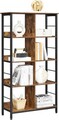 Biblioteca Vasagle, 80 x 33 x 149 cm, PAL/otel, 4 rafturi, maro rustic