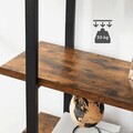 Biblioteca Vasagle, 105 x 33.5 x 177.5 cm, PAL/otel, 5 rafturi, maro rustic
