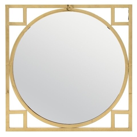 Oglinda de perete InArt, 70x70x2 cm, metal/sticla, auriu