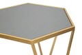 Set 2 masute inalte, Hexagon, Mauro Ferretti,  Ø50 x 100 cm/40 x 80 cm, fier/MDF/oglinda, auriu