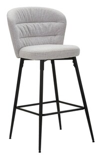 Gri;Negru, Set 2 scaune de bar