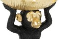 Decoratiune cu platou, Monkey, Mauro Ferretti, 25.2 x 21 x 24 cm, polirasina, negru/auriu