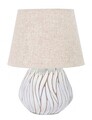 Lampa de masa, Polyresinhonduras, Mauro Ferretti, 1 x E27, 40W, Ø35 x 48 cm, polirasina/fier/textil, alb antic/maro