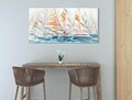 Tablou decorativ, Reggata, Mauro Ferretti, 140 x 70 cm, canvas pictat/lemn de pin, multicolor