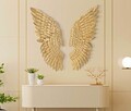 Set 2 decoratiuni de perete, Wings Beauty, Mauro Ferretti, 37 x 100 cm, fier, auriu