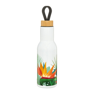 Multicolor;Alb, Termos 400 ml, model birds