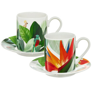 Multicolor;Alb, Set espresso 90 ml