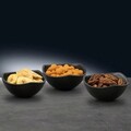 Set 3 boluri Salsa, Ambition, 8.3x8.3 cm, 100 ml, portelan, negru