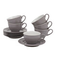 Set de cafea / ceai 12 piese Linea, Ambition, portelan, gri
