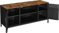 Comoda TV Industrial, Songmics, 120 x 40 x 55 cm, PAL/otel, negru