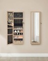 Cabinet pentru bijuterii cu oglinda si fixare usa/perete Songmics, 36.7 x 10 x 120 cm, PAL, maro