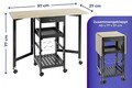 Masuta cu laterale rabatabile Maximex, Rolling, 97x37x77 cm, MDF, negru/bej