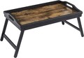 Masuta pentru mic dejun / laptop, Songmics, 50 x 30 x 26 cm, bambus/MDF, maro rustic