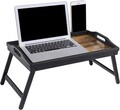 Masuta pentru mic dejun / laptop, Songmics, 50 x 30 x 26 cm, bambus/MDF, maro rustic