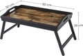 Masuta pentru mic dejun / laptop, Songmics, 50 x 30 x 26 cm, bambus/MDF, maro rustic