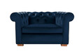 Fotoliu Oxford Chesterfield, 93x116x75 cm, Albastru