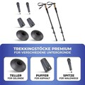 Set 2 bete telescopice pentru drumetie Maximex, Telescopic, 63x10x5 cm, aluminiu, negru/maro