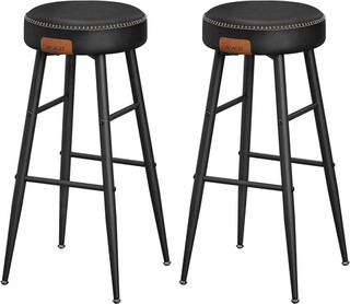 Negru, 2 scaune de bar H75 cm
