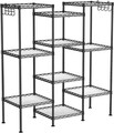 Raft pentru baie cu 5 niveluri, Songmics, 30 x 30 x 123.5 cm, otel/polipropilena, 20 kg/nivel, negru