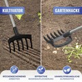 Sapa de gradina si cultivator 2 in 1 Maximex, Garden, 17x71 cm, otel, negru/gri
