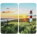 Set 2 protectii pentru aragaz Maximex, Lighthouse, 52x30 cm, sticla, multicolor
