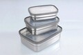 Set 3 cutii pentru pranz Maximex, Lunch, 13.5x9.5x4 cm, inox/polipropilena, argintiu mat/transparent