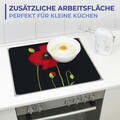 Protectie universala pentru aragaz Maximex, Poppy, 56x50 cm, sticla, multicolor