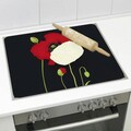 Protectie universala pentru aragaz Maximex, Poppy, 56x50 cm, sticla, multicolor
