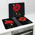 Protectie universala pentru aragaz Maximex, Poppy, 56x50 cm, sticla, multicolor