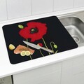 Protectie universala pentru aragaz Maximex, Poppy, 56x50 cm, sticla, multicolor