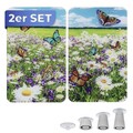 Set 2 protectii pentru aragaz Maximex, Summer, 52x30 cm, sticla, multicolor