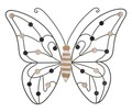 Decoratiune de perete Butterfly, Mauro Ferretti, 39.5 x 33.5 cm, fier/MDF, maro/negru