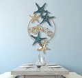 Decoratiune de perete Sea Star, Mauro Ferretti, 90.8 x 50.2 cm, fier, multicolor