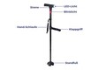 Baston extensibil cu lumina LED Maximex, Walking, 86-98x16x9.8 xm, aluminiu/plastic, negru
