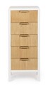 Comoda Charley, Bizzotto, 40 x 30 x 92 cm, MDF/paulownia/pin/otel, alb/natural