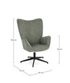 Fotoliu cu baza rotativa 360 Inas, Bizzotto, 69 x 72 x 106 cm, otel/poliester, verde