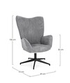 Fotoliu cu baza rotativa 360 Inas, Bizzotto, 69 x 72 x 106 cm, otel/poliester, gri