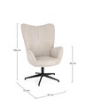 Fotoliu cu baza rotativa 360 Inas, Bizzotto, 69 x 72 x 106 cm, otel/poliester, bej