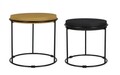Set 2 masute de cafea Ketaki, Bizzotto, Ø48 x 40.5 cm, otel, blat cu finisaj mat antichizat, galben mustar/negru