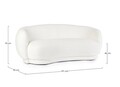 Canapea 2 locuri Tecla, Bizzotto, 191 x 93 x 73 cm, placaj/poliester Boucle, alb